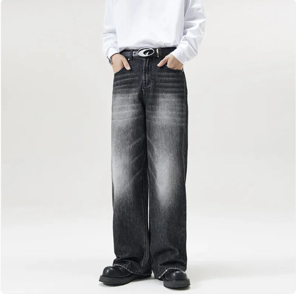 Men's Straight-Leg Korean Jeans