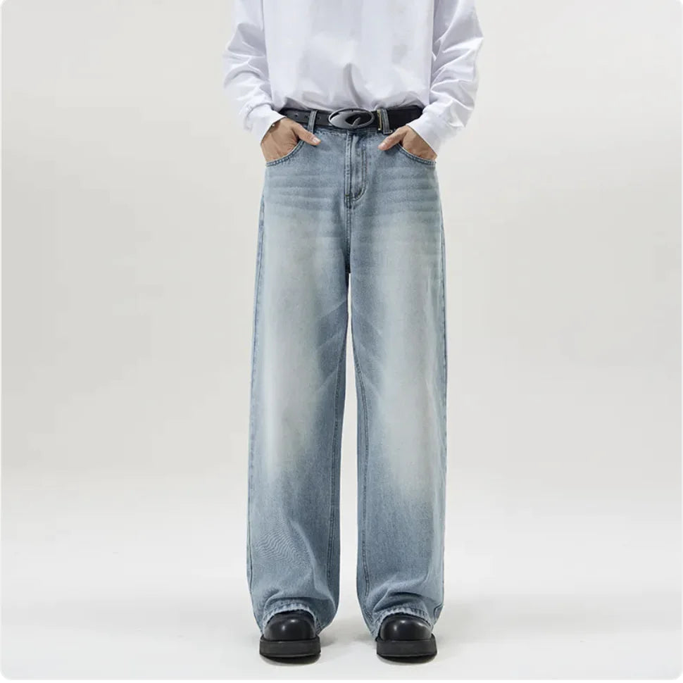 Men's Straight-Leg Korean Jeans