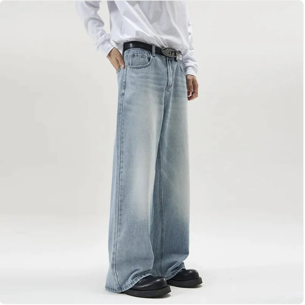 Men's Straight-Leg Korean Jeans